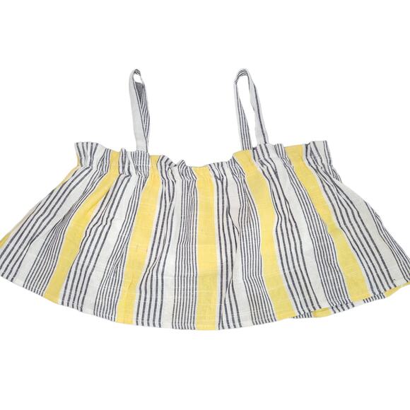 IRIS Juniors Linen Blend Striped Crop Top Juniors Summer Juniors XL - Picture 2 of 7